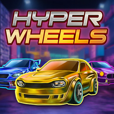 Na obrázku je nadpis Hyper Wheels a obrázok svietiaceho auta.
