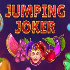 Na obrázku je nadpis Jumping Joker a žolík s ovocím.
